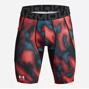Under Armour Printed Long Shorts Mens Compression Tights 1380919-628 XL Red - Picture 1 of 13