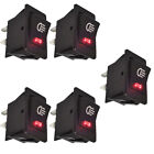 Produktbild - 5 Stk 12V Auto KFZ Mini Wippenschalter Schalter LED Beleuchtet Wippschalter Rot