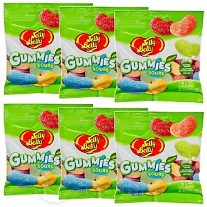 (6-PACK) Jelly Belly Original Gourmet Jelly Bean Shaped GUMMIES SOURS - 06/2025 - Picture 1 of 3