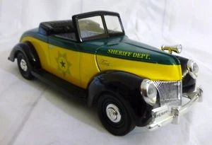 Liberty Classic 1940 Ford Convertible Sheriff Department 1:25 Diecast Coin Bank - Picture 1 of 16