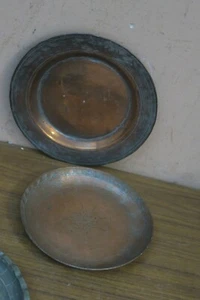 "Juego de 2 placas de cobre islámicas turcas grabadas a mano de colección 9,5" - Imagen 1 de 8