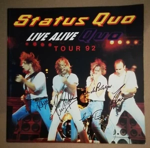 STATUS QUO LIVE ALIVE SIGNED TOUR PROGRAMME 1992 AND TICKET AFTAL - Picture 1 of 1