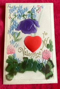 1912 Embossed Valentine Post Card - Picture 1 of 4