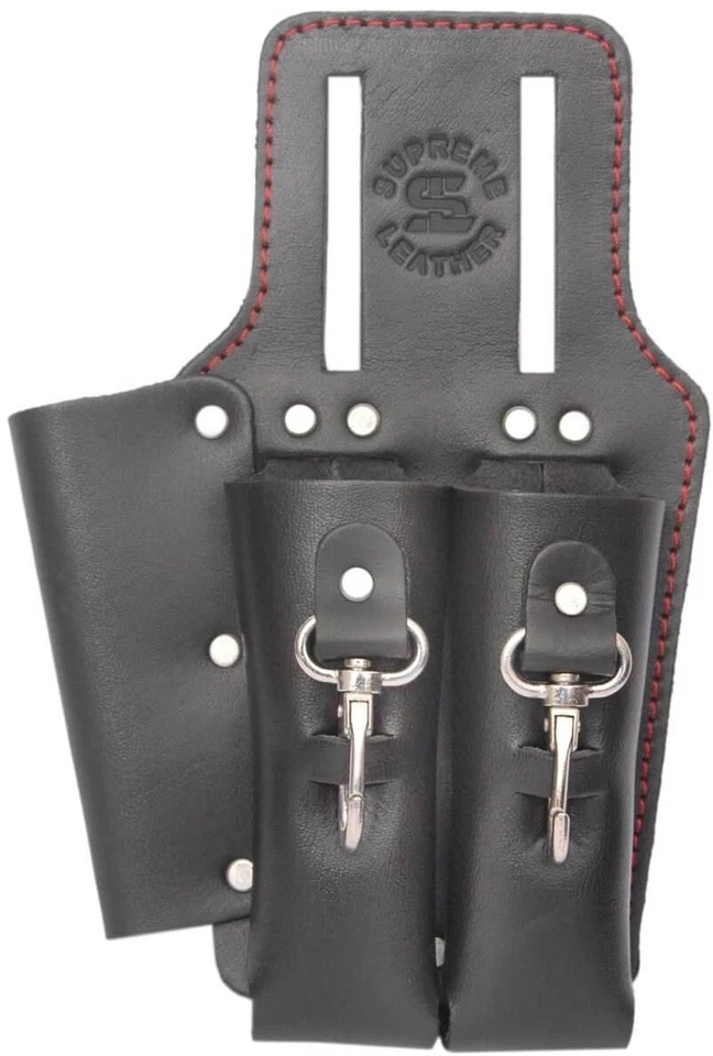 SUPREME LEATHER 3 Pocket Leather Linesmen Electricians Tool Holder for Plier, Knife, Screwdriver