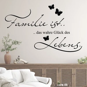 Wandtattoo Familie ist das wahre Glück Wohnzimmer Flur Wandaufkleber Spruch - Bild 1 von 7