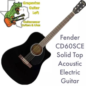 Fender CD-60SCE Dreadnought solide Top akustische E-Gitarre - schwarz - Bild 1 von 3