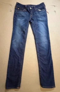 True Religion Julie Pants Womens 33 Blue Denim Straight Flap Pocketed 34x33. - Picture 1 of 14