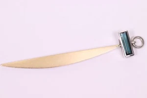 Goldsmiths Pendant With Aquamarine From 925er Silver, Partly Plated Handmade - Picture 1 of 7