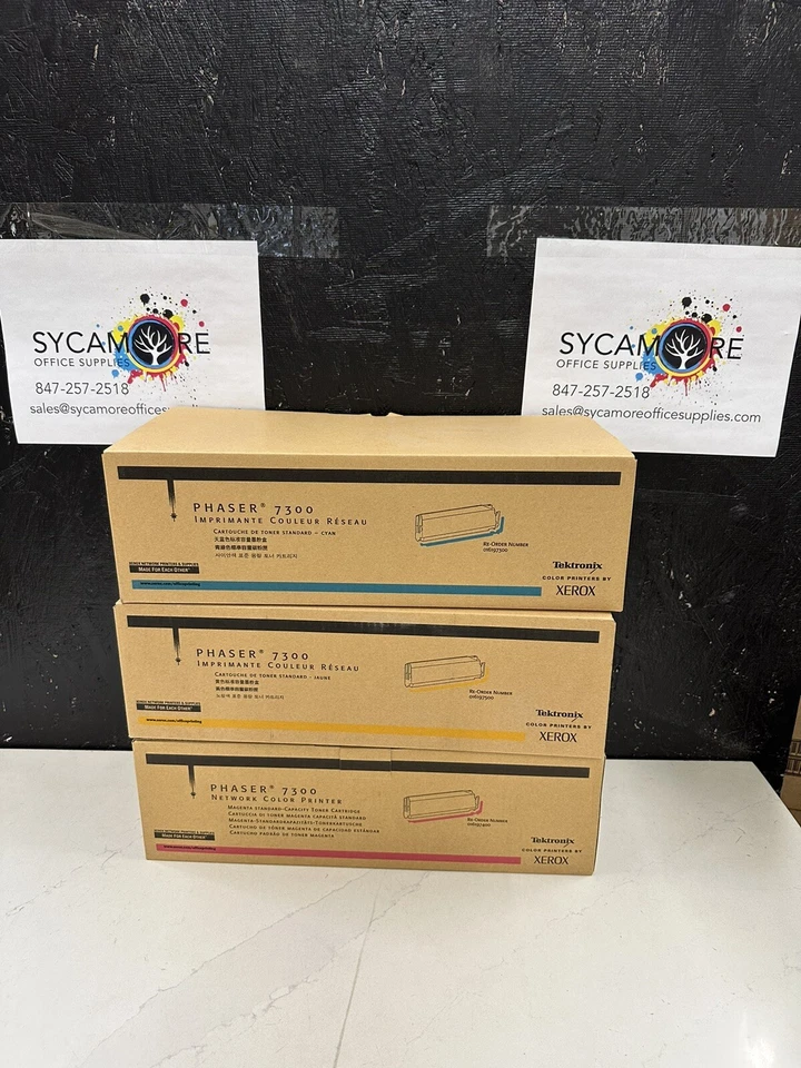 PACK 3-NUEVO Cartucho de tóner Xerox Phaser7300 Amarillo Cian Magenta 016197500 Foto 1 de 4