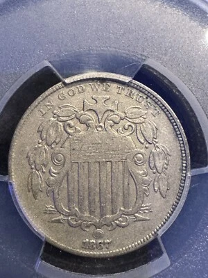1867 5c W/Rays Liberty PCGS VF 35 - Image 1 of 3