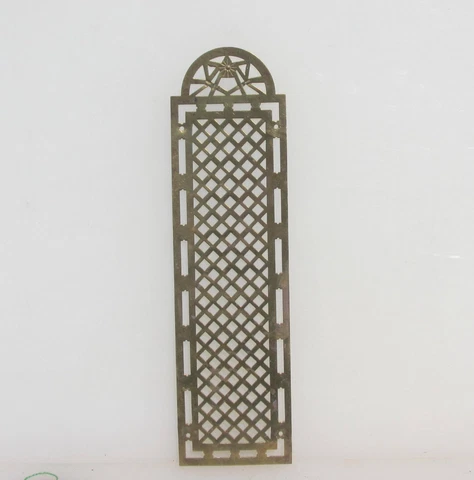 Victorian Brass Pierced Finger Plate Push Door Handle French Antique Old Vintage Cover