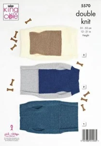 King Cole DK Knitting Pattern Dog Coats 5570 - Picture 1 of 2