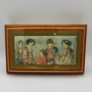 Japanische Mädchen Hidel Reuge Schmuck Spieluhr Holz Italy "A Little Night Music" - Bild 1 von 17