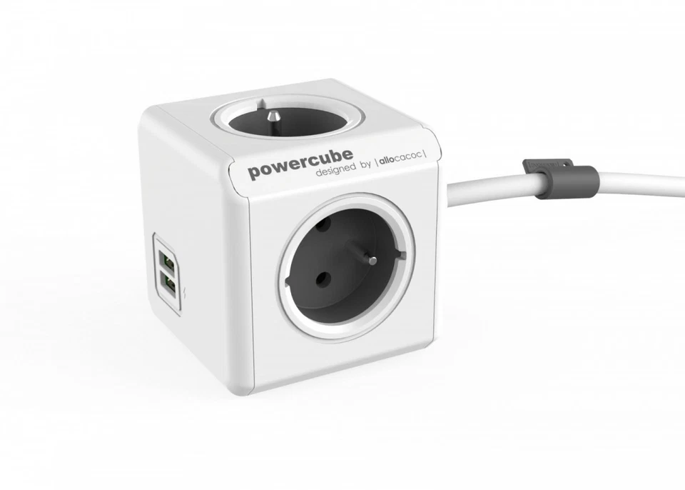 8718444082217 PowerCube USB Extended 1,5m 2402 Grey ALLOCACOC - Image 1 of 1