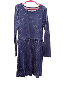 Girls knit dress size 12. Carter's. Long sleeved. Knee length. EUC. Navy dots - Picture 1 of 1