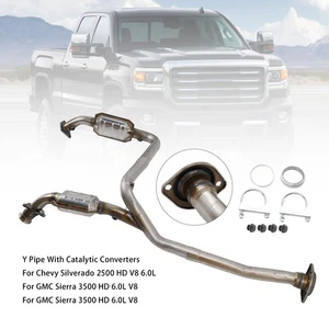 Y Pipe With Catalytic Converters For Chevy Silverado 2500 HD V8 6.0L 2011-2017 - Picture 1 of 16