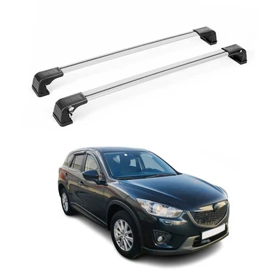 Portaequipajes de techo de aluminio para Mazda CX-5 2013-2016 gris 2 piezas Foto 1 de 4