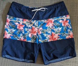 NWT Men's 4XLT St. John's Bay Swim Trunks Big Tall Shorts Lined Tropical Blue - Picture 1 of 4