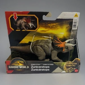 Figura de acción de dinosaurio de ataque Zuniceratops Jurassic World Rebirth 7" - Imagen 1 de 4