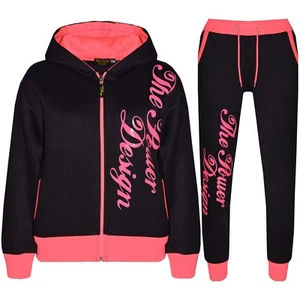 Kids Boys Girls Tracksuit Designer The Power Design Top Bottom Jogging Suit 5-13 - Picture 1 of 89