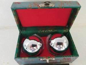 Chinese Baoding Chime Balls for Therapy Stress Relief in Decorative Box New - Picture 1 of 7