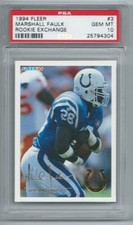1994 Fleer ROOKIE EXCHANGE #3 Marshall Faulk RC PSA 10 GEM MINT Colts Rams HOF
