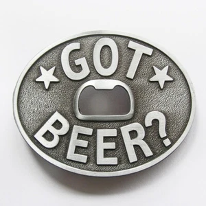 Got Beer? Beer Bottle Opener Oval Western Metal Novelty Belt Buckle - Picture 1 of 1