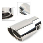 Car Stainless Steel Rear Exhaust Pipe Tail Muffler Tip Round Accessorie Silver