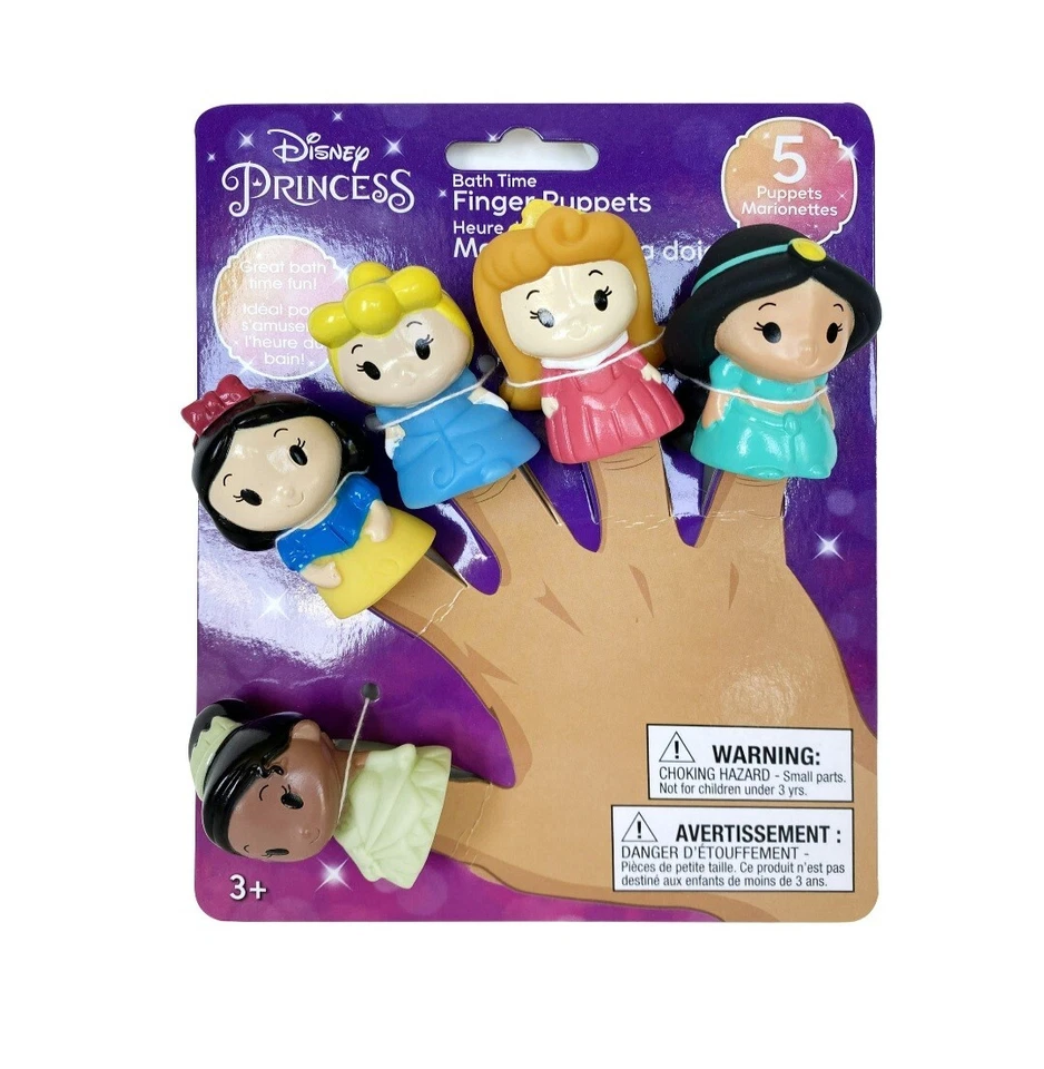 Disney Princesas 5 Dedos Baño Marionetas Blancanieves Cenicienta y Más Edades 3+ NUEVO Foto 1 de 1