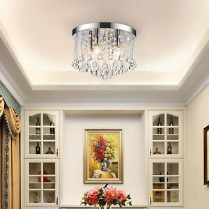 4 Light Art Deco Crystal Chandelier Light Fixture for Living Room More Chrome