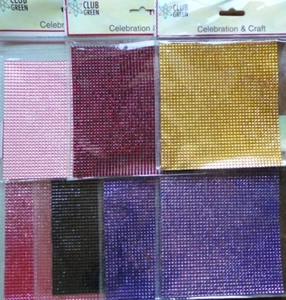 Club Green 12.5 x 13.5cm Adhesive Sheets Each with Well Over 1,500 Diamantes - Picture 1 of 1