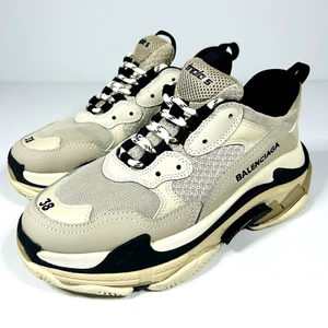 Balenciaga Triple S Womens 38 Sneakers EUR38 UK5 US8 Shoes Beige & Black - Picture 1 of 23