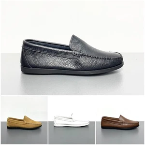 Mocassini Uomo Pelle Made in Italy Bianco Nero Blu Marrone Sabbia Scarpe Comode - Imagen 1 de 17