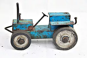 Vintage Pressed Metal Farm Tractor with Four Wheels Push & Pull Toy Collectible - Picture 1 of 24