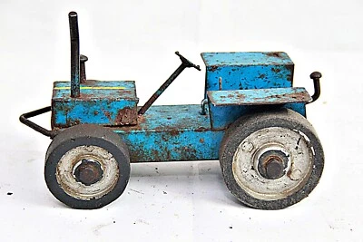 Vintage Pressed Metal Farm Tractor with Four Wheels Push & Pull Toy Collectible - Image 1 of 4