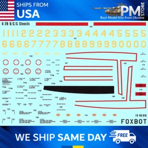 Foxbot 48-010 Decals for Stencils for Douglas A-20B/C/G Boston Scale 1/48 - Picture 1 of 12