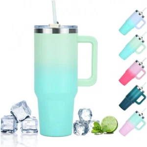40oz Tumbler Cup with Handle&Straw - Stainless Steel Vacuum Insulated Mug summer - Picture 1 of 9