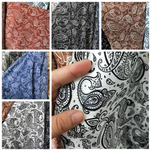 Paisley Print Chiffon Fabric Ethnic Retro DIY Craft Cloth Dress Upholstery - Picture 1 of 14