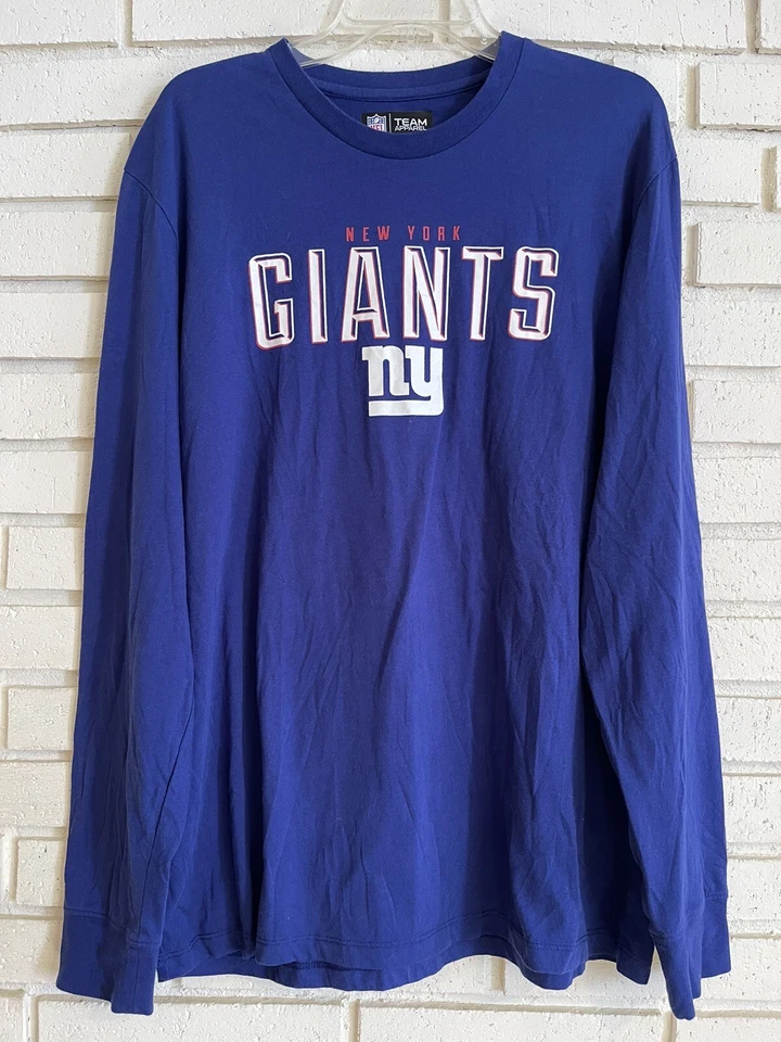 Camisa feminina NFL Team Apparel New York Giants estampa gráfica azul GG mangas compridas - Imagem 1 de 4