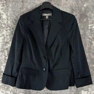 Giacca blazer Croft & Barrow taglia 8 elasticizzato carriera dentellato 2 bottoni nero - Foto 1 di 10