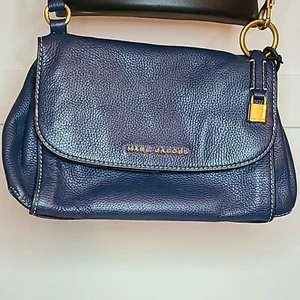 Marc Jacobs Boho Schleifen Indigo Kiesel Leder Umhängetasche mit COA - Bild 1 von 9