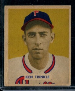 1949 Bowman #193 Ken Trinkle Pencil Erasure On Back LOOK!