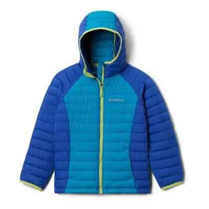 Giacca con cappuccio Columbia Youth Powder Lite (blu, taglia 4-5/XXS) nuova con etichette!! - Foto 1 di 4