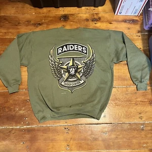 Vtg 1993 Salem Sportswear Crewneck Sweatshirt OAKLAND RAIDERS NFL Airborne - XL - Picture 1 of 13
