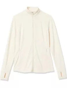 Women's Brushed Tech Stretch Full-Zip Jacket , Ivory SML - Picture 1 of 8