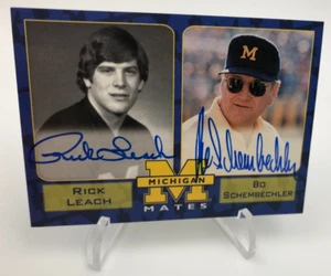 BO SCHEMBECHLER DUAL AUTO RARE/250 Card RICK LEACH Tk Legacy MICHIGAN MATES Card - Picture 1 of 10