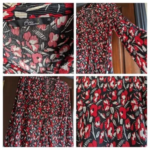 Women's Top Shirt Blouse BM Collection Size 20 Red Mix Poppies 100% Polyester - Picture 1 of 16