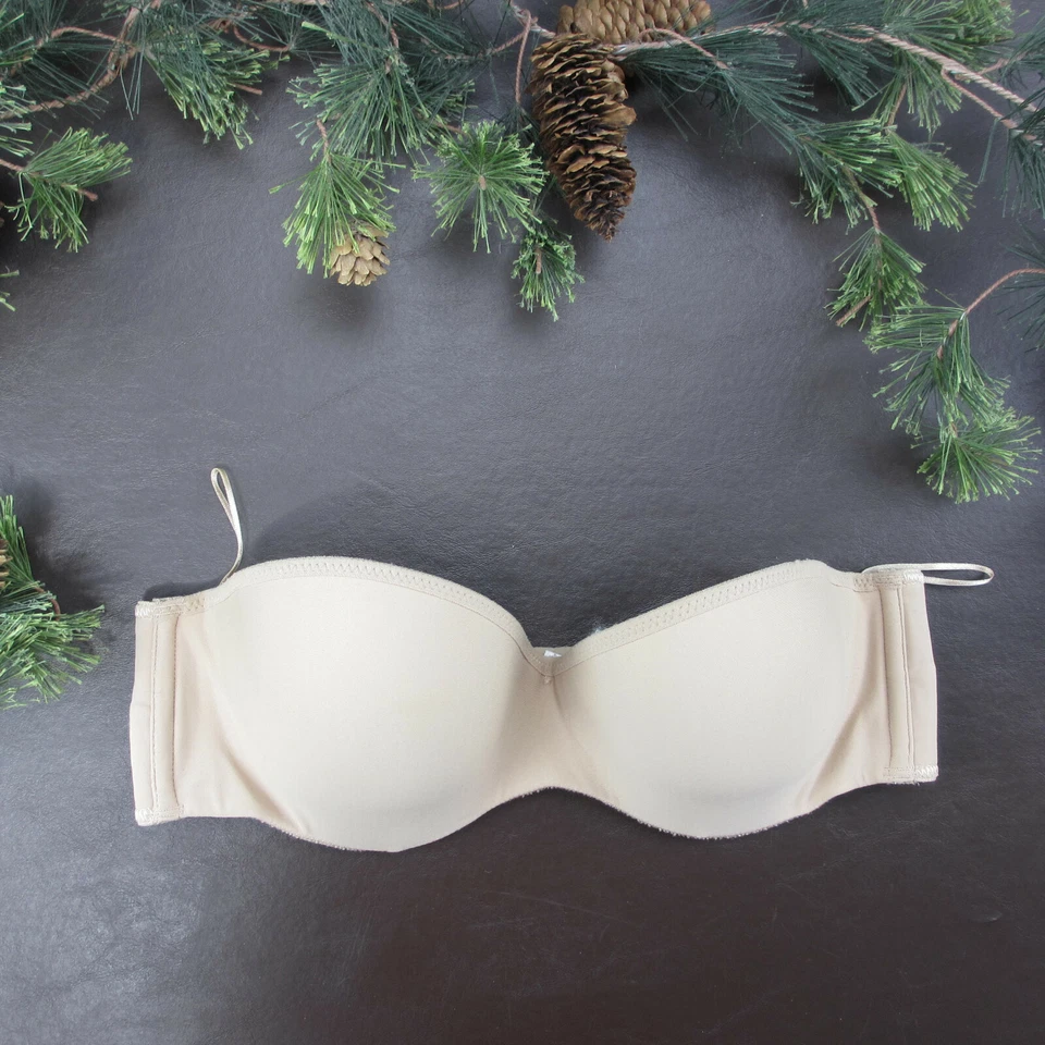 Lilyette Bra 34B Beige Strapless Padded Push-Up Underwire Clasp Back - Image 1 of 4