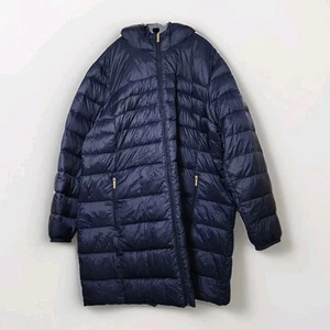Michael Kors Coat Womens Navy Blue Packable Down Filled Puffer Jacket Size 2X - Picture 1 of 13