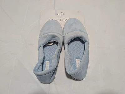 Zapatillas CharterClub para mujer 8 plantilla acolchada azul claro sin cordones felpa interior Foto 1 de 4